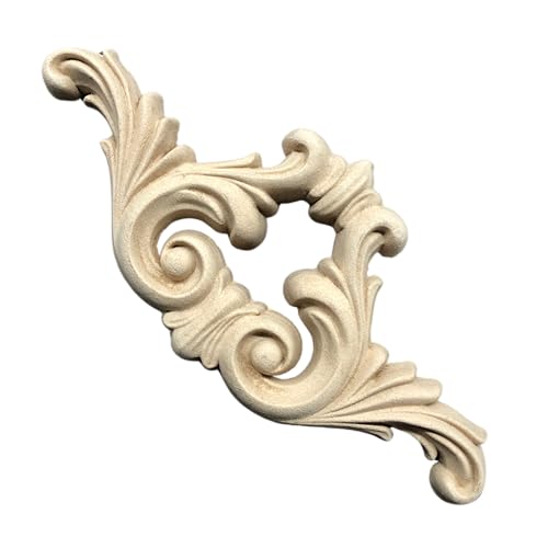 WoodUbend WUB1297 Pack of 2 Pediments - Wood Appliques - Heat Bendable & Flexible Onlays 10x21cm - DIY Craft, Furniture & Home Decor - Easy to Apply & Paint - Versatile, Reusable & Durable Decals - size: WUB1297