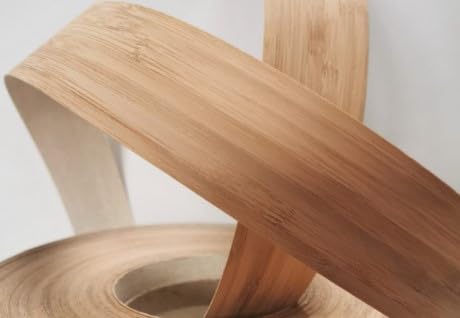Edge Banding-EBQuick-Real Un-Finished Wood Veneer Tape, Sanded Perfectly, Pre-Glued with Hot Melt Adhesive, Easy Application Iron-On. Flexible, 13/16” Wide-Made in USA. (Bamboo) - color: Bamboo