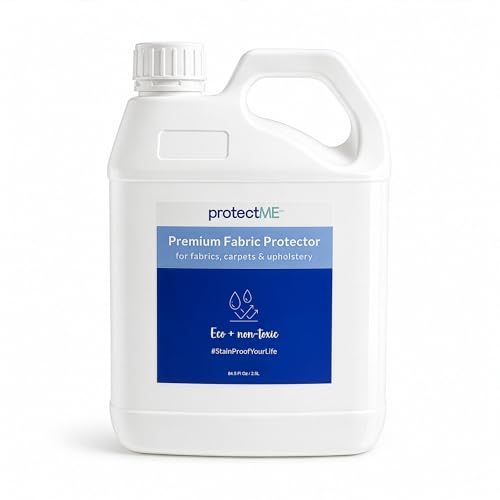 protectME Fabric Protector and Stain Resistant Spray - Upholstery Fabric Spray for Stain Guard for Carpet, Shoes, Couch, Sofa - Non Toxic, Water Based Furniture Protector - 84.5 Fl. Oz. - style: 84.5 Fl. Oz
