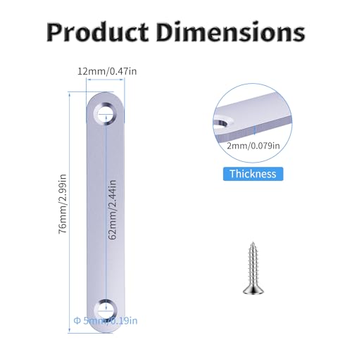 10pcs 76mm Flat Plate Straight Brackets - size: 10Pcs 76 Straight