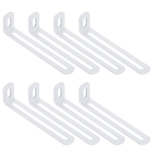 uxcell 8 Pcs Adjustable Right Angle Brackets 4.7"x1.2"x0.7" White - color: White, size: 4.7"x1.2"x0.7"