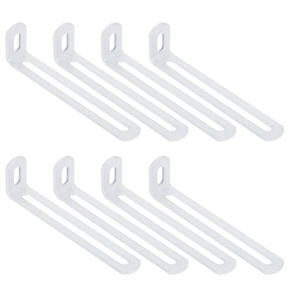 uxcell 8 Pcs Adjustable Right Angle Brackets 4.7"x1.2"x0.7" White - color: White, size: 4.7"x1.2"x0.7"