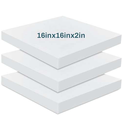 Frienda 3 Pack 2" x 16" x 16" Upholstery High Density Foam Cushion - size: 2 x 16 x 16 Inch