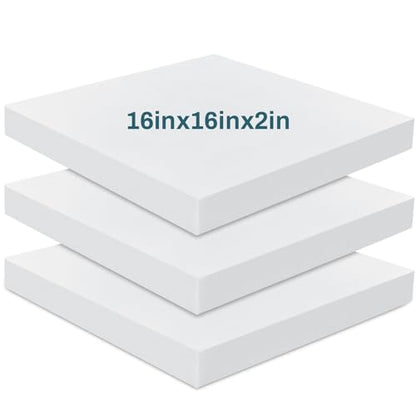 Frienda 3 Pack 2" x 16" x 16" Upholstery High Density Foam Cushion - size: 2 x 16 x 16 Inch