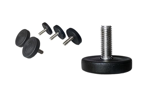 1.5" Base Furniture Levelers #304 Stainless Steel, 5/16"-18 Bolt with Screw-in nut- Pack of 4 | Heavy Duty Adjusting Foot | 1" Adjustable Furniture Legs,Table Levelers. Low Profile - size: Adjustable 1.5" H X 1"