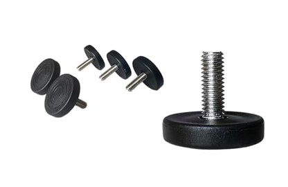 1.5" Base Furniture Levelers #304 Stainless Steel, 5/16"-18 Bolt with Screw-in nut- Pack of 4 | Heavy Duty Adjusting Foot | 1" Adjustable Furniture Legs,Table Levelers. Low Profile - size: Adjustable 1.5" H X 1"
