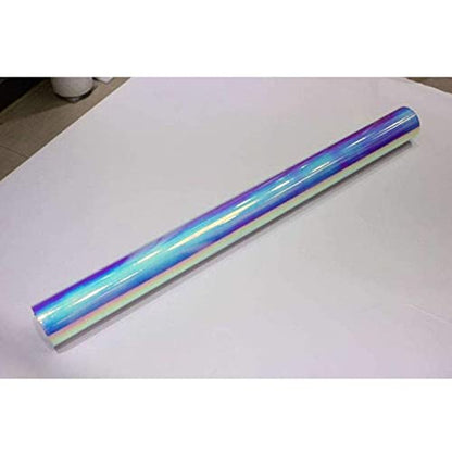 Holographic Rainbow Chrome Car Adhesive Vinyl Wrap Gloss Decal Sticker Film Sheet Air Bubble Free DIY Vinyl (White, 2ft x 4.5ft) - color: White, size: 2ft x 4.5ft
