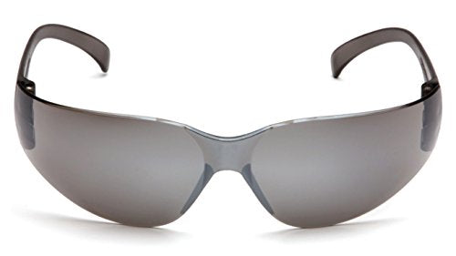 Pyramex Intruder Safety Eyewear Clear Frame Full Foam Padding Clear Anti-Fog Lens - color: Silver Mirror Lens/Silver Mirror Frame, style: Standard