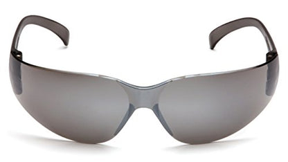 Pyramex Intruder Safety Eyewear Clear Frame Full Foam Padding Clear Anti-Fog Lens - color: Silver Mirror Lens/Silver Mirror Frame, style: Standard