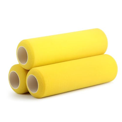 VOOMEY 9 inch Foam Paint Roller Cover(Blade-Cut Sponge), Pack of 3 - color: 3pcs yellow