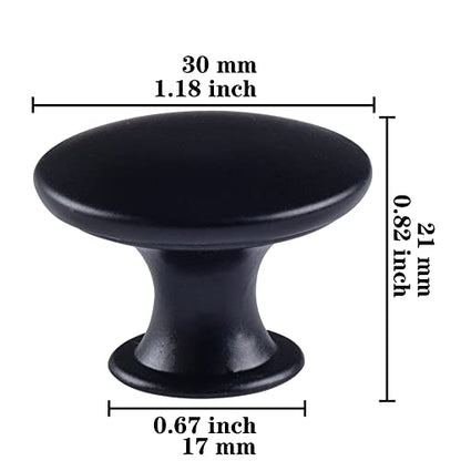 20 Pack Black Kitchen Cabinet Knobs Round Drawer Pulls - color: Black Zinc