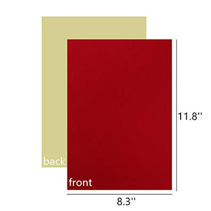 YaoHui 3PCS Self Adhesive Felt Sheets, Peel & Stick Felt Adhesive Sheets, A4 Size (8.3" x 11.8", Red) - color: Red