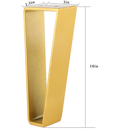 Osring 10 Inch Trapezoid Furniture Legs, Gold Metal Coffee Table Feet 4pcs - color: Gold, size: 10 Inch
