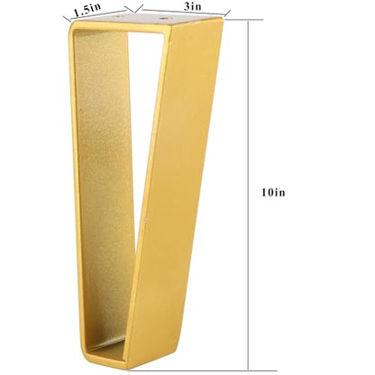 Osring 10 Inch Trapezoid Furniture Legs, Gold Metal Coffee Table Feet 4pcs - color: Gold, size: 10 Inch