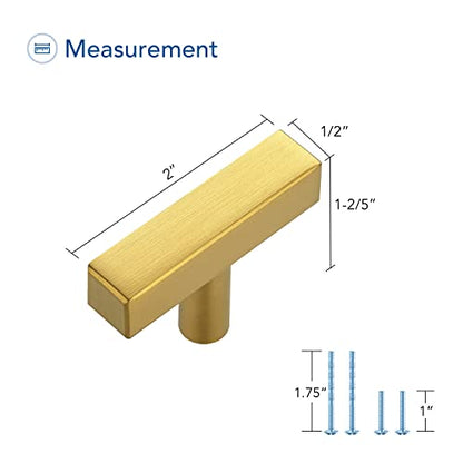 Ravinte Gold Cabinet Handles 2 Inch 20 Pack, Square Cabinet Pulls - size: 2 Inch Total Length