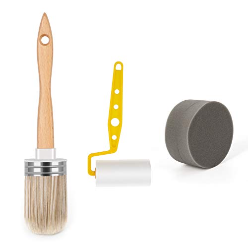 Tool Trio, Paint Brush, Roller, Sponge, All The Tools You Need to Apply Finish All in One Paint Yellow