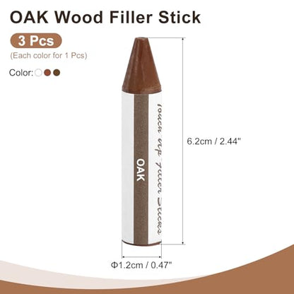 uxcell Wood Filler Stick, 3 Pcs Wax Sticks Wood Touch Up Markers - color: White/Oak/Cherry