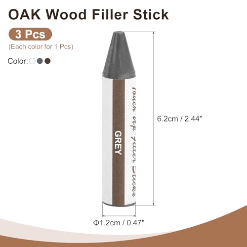 uxcell Wood Filler Stick, 3 Pcs Wax Sticks Wood Touch Up Markers - color: White/Gray/Walnut