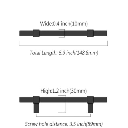 Asidrama 10 Pack 3.5 inch Matte Black Kitchen Cabinet Handles - color: Matte Black, size: 3.5" Hole Center(89mm)