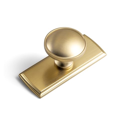 6Pack Champagne Bronze Cabinet Knobs with Backplate Drawer knobs - color: Champagne Bronze, style: Escutcheon