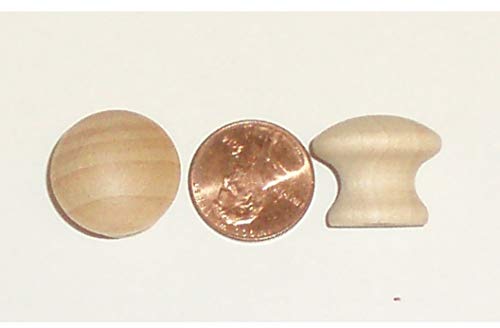3/4" Small Mushroom Style Wood Cabinet Knob Drawer Pulls Maple - Round Knobs for Cabinets Unfinished Drawer Knobs Wood Knob Wooden Knobs Cabinet Knobs (10 pcs)