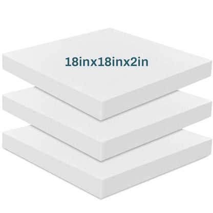 Frienda 3 Pack 2" x 18" x 18" Upholstery High Density Foam Cushion - size: 2 x 18 x 18 Inch
