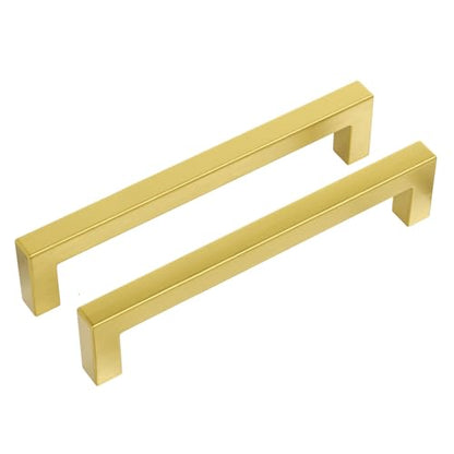 Haidms Gold Cabinet Handles 6-1/4 Inch Brushed Gold Cabinet Handles 30 Pack - color: Gold, size: 6-1/4 Inch Hole Center