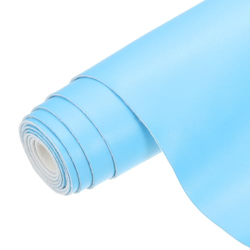 PATIKIL PU Faux Leather Fabric Nappa Grain 0.4 Yards Length 54"x14"x0.04" Soft Synthetic Leather Material Sheets 1mm Thick for Bags DIY Crafts, Light Blue - color: Light Blue, size: 54"x14"x0.04"