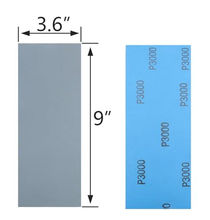 30Pcs 9 x 3.6 Inchs 3000 Grit Wet and Dry Handmade Universal Sanding Sheets, Suitable for Woodworking Furniture/Automobiles/Metal/Lacquer Polishing Sandpaper - style: 3000 Grit