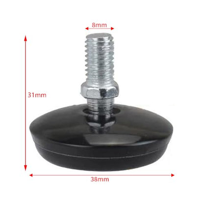 BORDSTRACT 8Pcs M8 Swivel Leveling Feet - size: Black-D38*M8*31