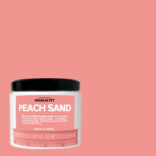 CHALK IT! All-in-One Multi-Surface Chalk Paint for Furniture & Cabinets - No Sanding, No Primer, Built-In Top Coat Water-Based, Low-Odor, Fast-Drying, Matte Finish (Peach Sand Color) - color: Peach Sand