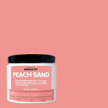 CHALK IT! All-in-One Multi-Surface Chalk Paint for Furniture & Cabinets - No Sanding, No Primer, Built-In Top Coat Water-Based, Low-Odor, Fast-Drying, Matte Finish (Peach Sand Color) - color: Peach Sand