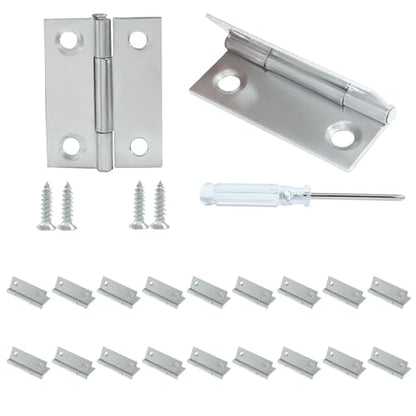 20 Pack 1.5 Inch Steel Butt Hinge, with Screws Craft DIY - size: 1.5 Inch