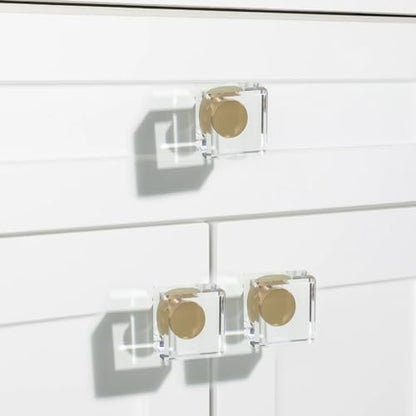 4 Pack Square Crystal Cabinet Knobs,1-1/4 Inch, Gold - color: Gold-4 pack, size: Square