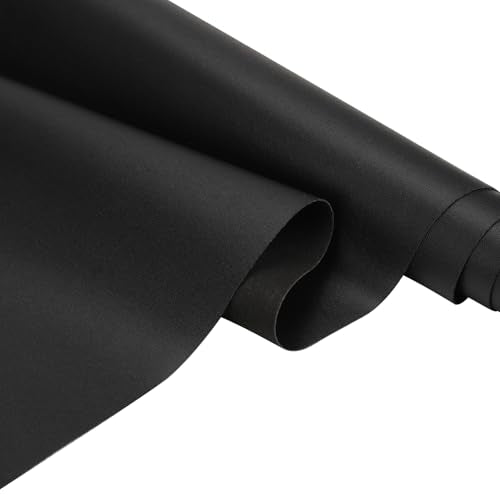 Faux Leather Fabric Smooth Solid 54" x 36" (Black) - color: Black