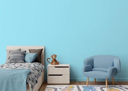 15.7" x 118" Blue Wallpaper Peel and Stick Light Blue Contact Paper Easy Peel Off Bedroom Bathroom Removable Wallpaper Vinyl Self Adhesive Matte - color: Light Blue-2, size: 15.7" x 118"