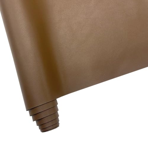 Soft Smooth Faux Leather Fabric Solid Color Vegan Synthetic Imitation Leather Fabric 16" x 54” Large Size for Upholstery Crafts, DIY Sewings, Earrings Bows Wallets Making (Brown) - color: Brown