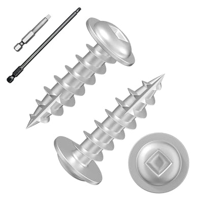 Wensilon Pocket Hole Screws, #8 x 3/4", Square Drive, White, 1lbs 200pcs - color: Silver, size: 8*3/4"