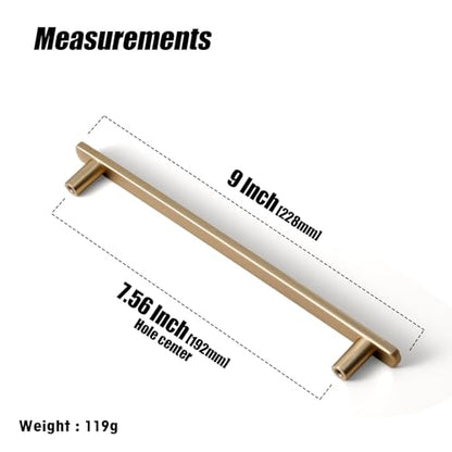 Goo-Ki 7-1/2 Inch（192mm Hole Centers Luxurious & Sturdy Zinc Alloy Cabinet Handls,Champagne Bronze Cabinet Pulls for Kitchen,Drawer,Cupboard & Wardrobe,6 Pack - color: Champagne Bronze, size: 7.6 inch (192 mm) Hole Centers, style: Pulls With No Backplate