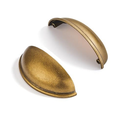 10 Pack 3-1/2" Drawer Pulls Antique Brass Cabinet Cup Pulls Kitchen Hardware Cabinet Handles Drawer Handles Knobs 3.5 inch Hole Center - color: Antique Brass, size: 3-1/2"(89mm) Hole Center
