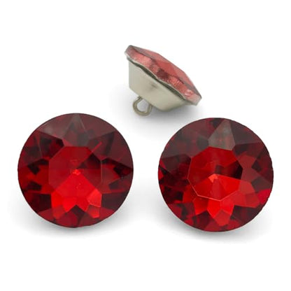 25PCS 25mm Crystal Glass Buttons Sewing Rhinestone Buttons (Red BS) - color: Red Button(BS)