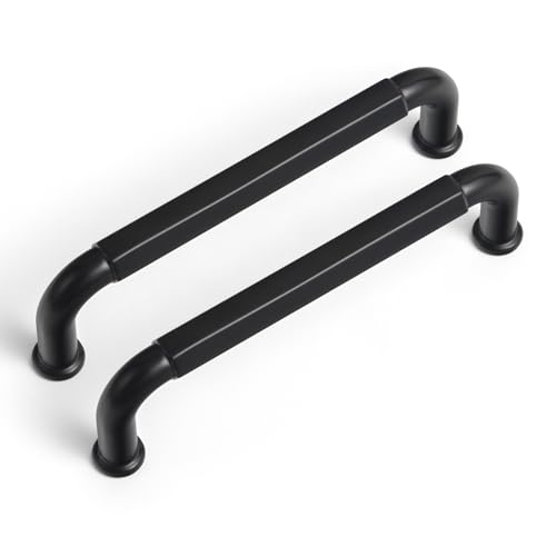 Goo-Ki 6 Pack 3-3/4 Inch （96mm） Hole Center Cabinet Pulls Matte Black Zinc Alloy Kitchen Drawer Pulls Drawer Handles 4.2 Inch Length 2201-B-96 - color: Matte Black, size: 3-3/4 inch Hole Centers