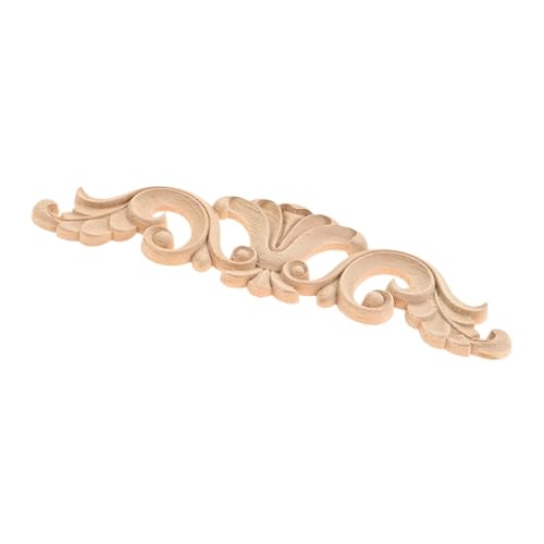 1Pc Wood Carved Appliques Long Wooden Onlays Furniture DIY 8.66"x2.36" - color: 1Pc, size: 22x6cm/8.66"x2.36"