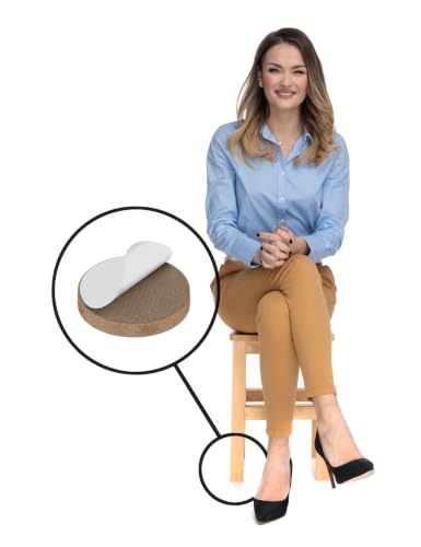 Slipstick GorillaFelt Premium Felt Furniture Pads/Chair Floor Protectors (1 Inch Round) Includes 48 Heavy-Duty Felt Pads with Self Stick Adhesive, Beige - size: 48 PCS 1" Beige