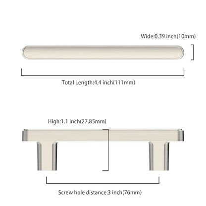 Asidrama 10 Pack 3 Inch(76mm) Brushed Satin Nickel Kitchen Cabinet Handles, Cabinet Pulls Kitchen Cabinet Hardware for Cupboard Drawer Pulls - color: Brushed Satin Nickel, size: 3" Hole Center, style: 10 Pack