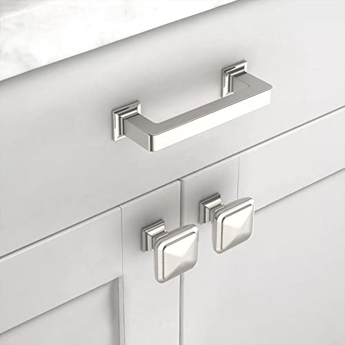 Asidrama 10 Pack 3 inch Brushed Satin Nickel Kitchen Cabinet Handles - color: Brushed Satin Nickel, size: 3" Hole Center(76mm)