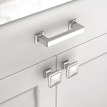 Asidrama 10 Pack 3 inch Brushed Satin Nickel Kitchen Cabinet Handles - color: Brushed Satin Nickel, size: 3" Hole Center(76mm)