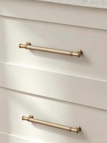 5 Pack Champagne Bronze Cabinet Pulls 6.3" Hole Center Brass Handles Drawer Pulls Closet Bathroom Vanity Dresser Hardware Zinc Alloy - color: Champagne Bronze, size: 6.3"(160mm) Hole Centers