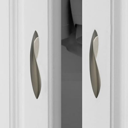 4Pcs Arcuate Pulls Handles Knobs,Modern Elegant Curved Handle Cabinet Pulls,Create a Spatial Aesthetic,S-Shaped Solid Zinc Alloy Drawer Pulls Handles (Ink Gold, 3.8" Hole Centers) - color: Ink Gold, size: 3.8" Hole Centers
