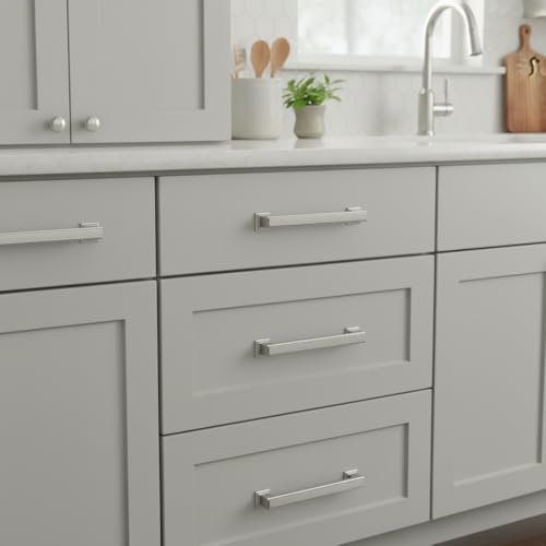 Alzassbg 5" Brushed Satin Nickel Cabinet Pulls 10 Pack, AL3071SN - color: Brushed Satin Nickel, size: 5" Hole Center